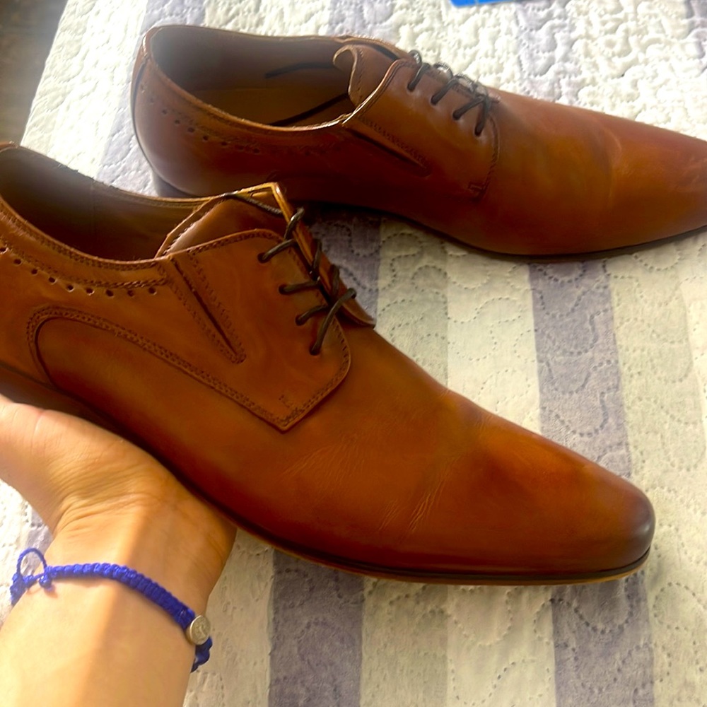 Brown dress shoes.